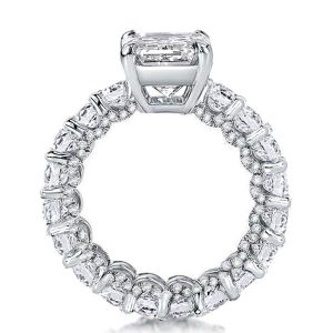 unique engagement rings - Eternity Emerald Created White Sapphire Engagement Ring, Italo jewelry - Online Catalog