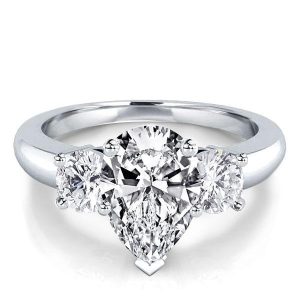 Classic rings - Italo Three Stone Pear Created White Sapphire Engagement Ring, Apparel & Accessories, Italo jewelry - Online Catalog