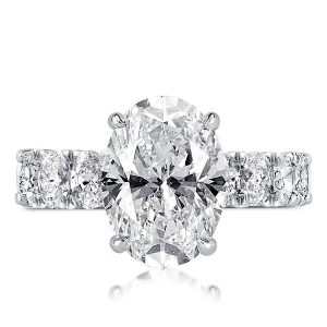 classic engagement rings - Italo Oval Hidden Halo Created White Sapphire Engagement Ring, Italo jewelry - Online Catalog
