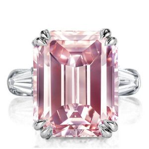 classic engagement rings - Italo Pink Ring Emerald Cut Engagement Ring Affordable, Italo jewelry - Online Catalog