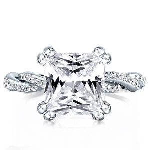 Classic engagement Rings - Eternity Twist Shank Double Prong Engagement Ring (2.24CT. TW.), Italo jewelry - Online Catalog