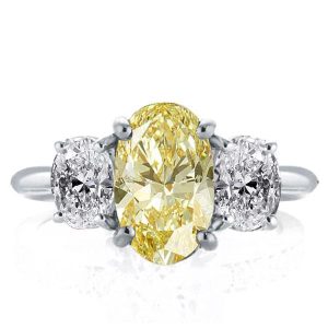 three stone engagement rings - Three Stone Oval Yellow Topaz Engagement Ring, Italo jewelry - Online Catalog