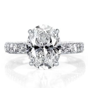 Classic engagement Rings - Oval Created White Sapphire Engagement Ring, Italo jewelry - Online Catalog