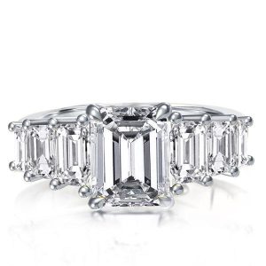 Unique engagement Rings - Italo Emerald Created White Sapphire Engagement Ring, Italo jewelry - Online Catalog