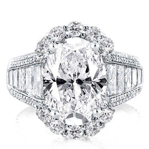 halo engagement rings - Halo Oval Engagement Ring(7.25 CT. TW.), Italo jewelry - Online Catalog