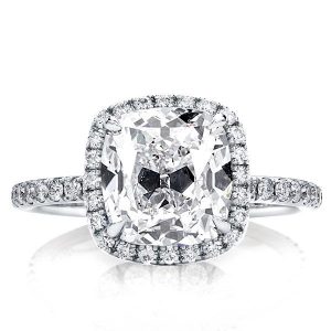 halo engagement rings - Halo Cushion Created White Sapphire Engagement Ring, Italo jewelry - Online Catalog