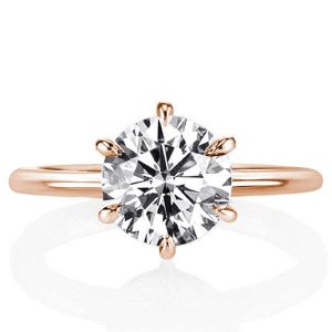 Classic engagement Rings - Italo Six-prong Solitaire Engagement Ring With Hidden Halo, Italo jewelry - Online Catalog