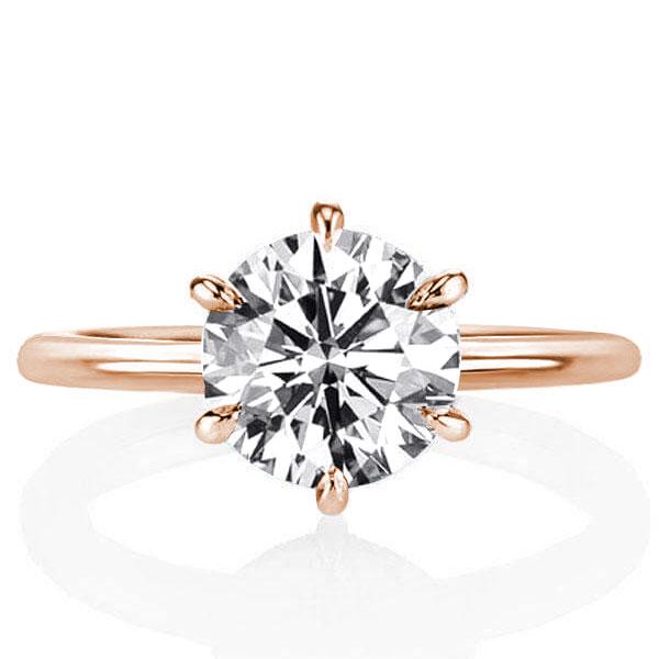 Classic rings - Italo Six-prong Solitaire Engagement Ring With Hidden Halo, Apparel & Accessories, Italo jewelry - Online Catalog