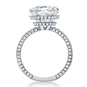 unique engagement rings - Double Hidden Halo Cushion Engagement Ring, Italo jewelry - Online Catalog
