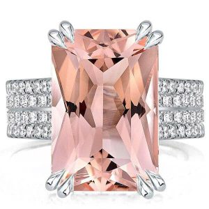 unique engagement rings - Multi Row Shank Radiant Champagne Engagement Ring(10.65 CT.TW), Italo jewelry - Online Catalog