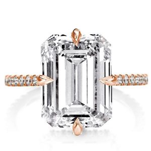 classic engagement rings - Rose Gold Emerald Engagement Ring(6.15 CT. TW.), Italo jewelry - Online Catalog