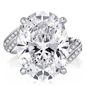 unique engagement rings - Twist Shank Oval Engagement Ring(15.35 CT.TW), Italo jewelry - Online Catalog