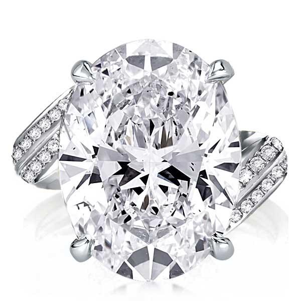 unique engagement rings - Twist Shank Oval Engagement Ring(15.35 CT.TW), Italo jewelry - Online Catalog