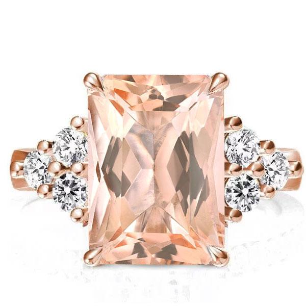 Unique rings - Italo Pink Ring Radiant Cut Engagement Ring Affordable, Italo jewelry - Online Catalog