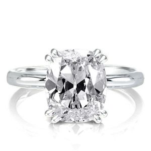 classic engagement rings - Classic Cushion Created White Sapphire Engagement Ring, Italo jewelry - Online Catalog