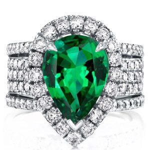 unique engagement rings - Italo Pear Cut Halo Engagement Ring Affordable Emerald Engagement Ring, Italo jewelry - Online Catalog