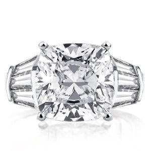 Classic rings - Italo Three Stone Cushion Cut Engagement Ring, Apparel & Accessories, Italo jewelry - Online Catalog