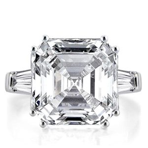 Classic engagement Rings - Italo Asscher Cut Three Stone Engagement Ring Affordable, Italo jewelry - Online Catalog