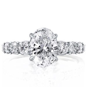 Unique engagement Rings - Unique Oval Created White Sapphire Engagement Ring(4.35 CT. TW.), Italo jewelry - Online Catalog
