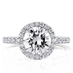 classic engagement rings - Italo Round Cut Halo Engagement Ring Sterling Silver Ring, Italo jewelry - Online Catalog