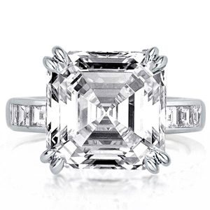 Classic engagement Rings - Double Prong Asscher Engagement Ring(7.95 CT. TW.), Italo jewelry - Online Catalog