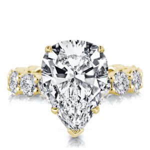 unique engagement rings - Golden Pear Eternity Created White Sapphire Engagement Ring, Italo jewelry - Online Catalog