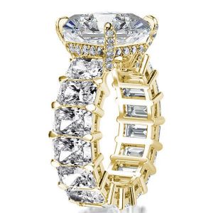 Unique rings - Golden Radiant Eternity Engagement Ring, Italo jewelry - Online Catalog