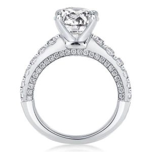 Classic rings - Royal Classic Pave Round Engagement Ring, Apparel & Accessories, Italo jewelry - Online Catalog