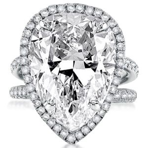 halo engagement rings - Halo Split Shank Pear Engagement Ring, Italo jewelry - Online Catalog