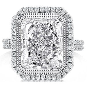 halo engagement rings - Halo Split Shank Radiant Cut Engagement Ring, Italo jewelry - Online Catalog