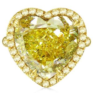 halo engagement rings - Golden Halo Heart Cut Yellow Topaz Engagement Ring, Italo jewelry - Online Catalog
