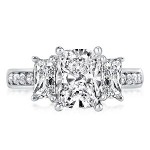 Three stone rings - Three Stone Cushion Cut Engagement Ring, Three stone rings, Italo jewelry - Online Catalog