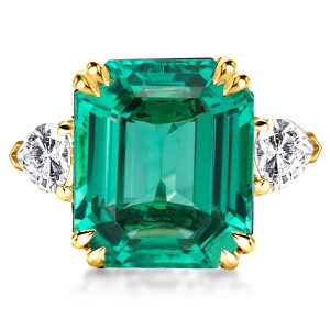 Three stone rings - Italo Emerald Ring Emerald Cut 3 Stone Engagement Ring Promise Ring, Three stone rings, Italo jewelry - Online Catalog