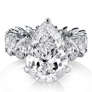 unique engagement rings - Italo Pear Cut Engagement Ring Unique Engagement Ring With Eternity Shank, Italo jewelry - Online Catalog