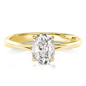 classic engagement rings - Italo Cushion Cut Solitaire Engagement Ring With Hidden Halo, Italo jewelry - Online Catalog