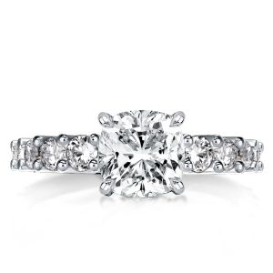 classic engagement rings - Classic Cushion Cut White Engagement Ring, Italo jewelry - Online Catalog