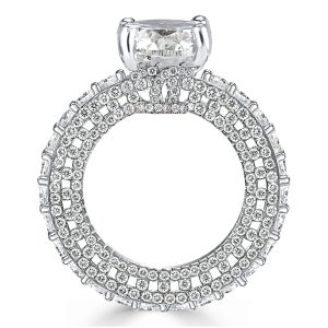 unique engagement rings - Eternity Cushion Cut Engagement Ring, Italo jewelry - Online Catalog