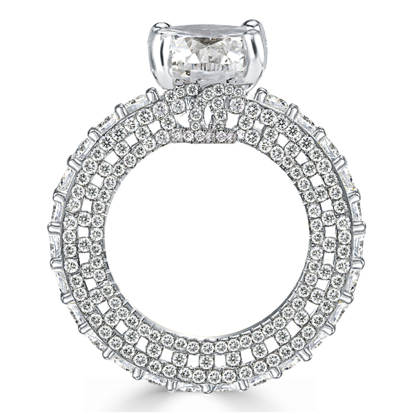 Unique rings - Eternity Cushion Cut Engagement Ring, Italo jewelry - Online Catalog