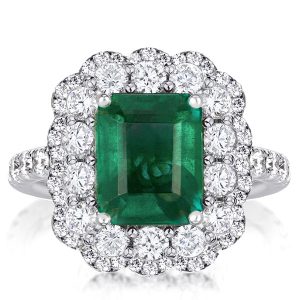 unique engagement rings - Italo Emerald Engagement Ring Halo Engagement Ring Affordable, Italo jewelry - Online Catalog