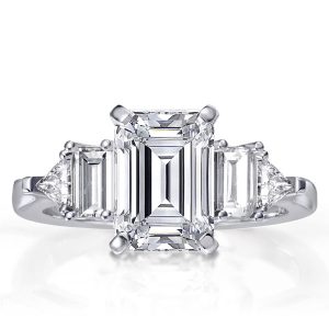 unique engagement rings - Five Stone Emerald Engagement Ring, Italo jewelry - Online Catalog