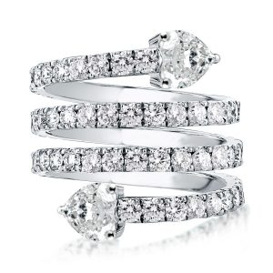 unique engagement rings - Italo Spiral Ring Created White Sapphire Engagement Ring For Women, Italo jewelry - Online Catalog