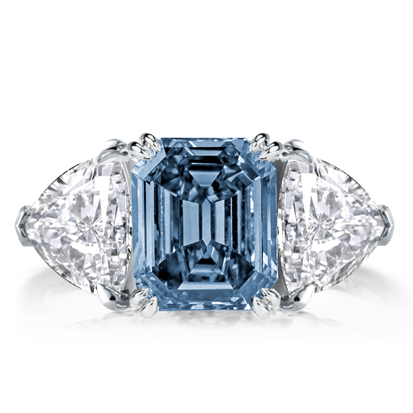 Three stone rings - Three Stone Emerlad Blue Topaz Engagement Ring, Three stone rings, Italo jewelry - Online Catalog