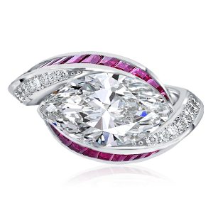unique engagement rings - Italo Vintage Engagement Ring Bypass Marquise Cut Engagement Ring, Italo jewelry - Online Catalog