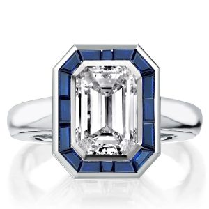 halo engagement rings - Halo Emerald Bezel Solitaire Engagement Ring, Italo jewelry - Online Catalog