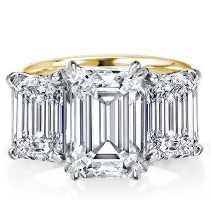 Three stone rings - Italo Emerald Cut Engagement Ring Three Stone Ring Affordable, Three stone rings, Italo jewelry - Online Catalog