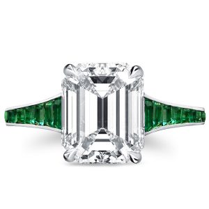 Unique engagement Rings - Emerald Cut Channel Tapering Engagement Ring, Italo jewelry - Online Catalog