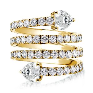 unique engagement rings - Golden Multi Row Spiral Engagement Ring, Italo jewelry - Online Catalog