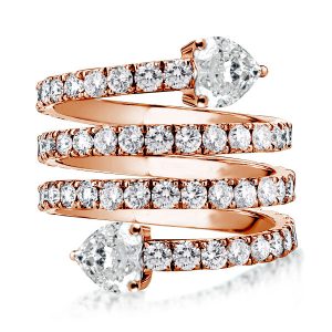 unique engagement rings - Rose Gold Multi Row Spiral Engagement Ring, Italo jewelry - Online Catalog