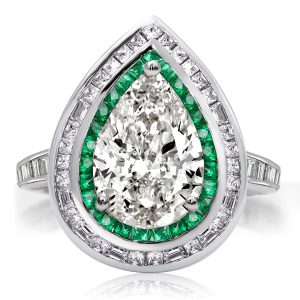 unique engagement rings - Double Halo Pear Cut Engagement Ring, Italo jewelry - Online Catalog