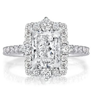 halo engagement rings - Radiant Cut Halo Ring Vintage Engagement Ring, Italo jewelry - Online Catalog